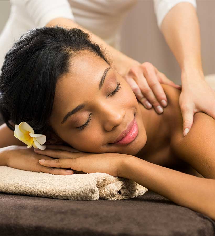 Woman enjoying a massage